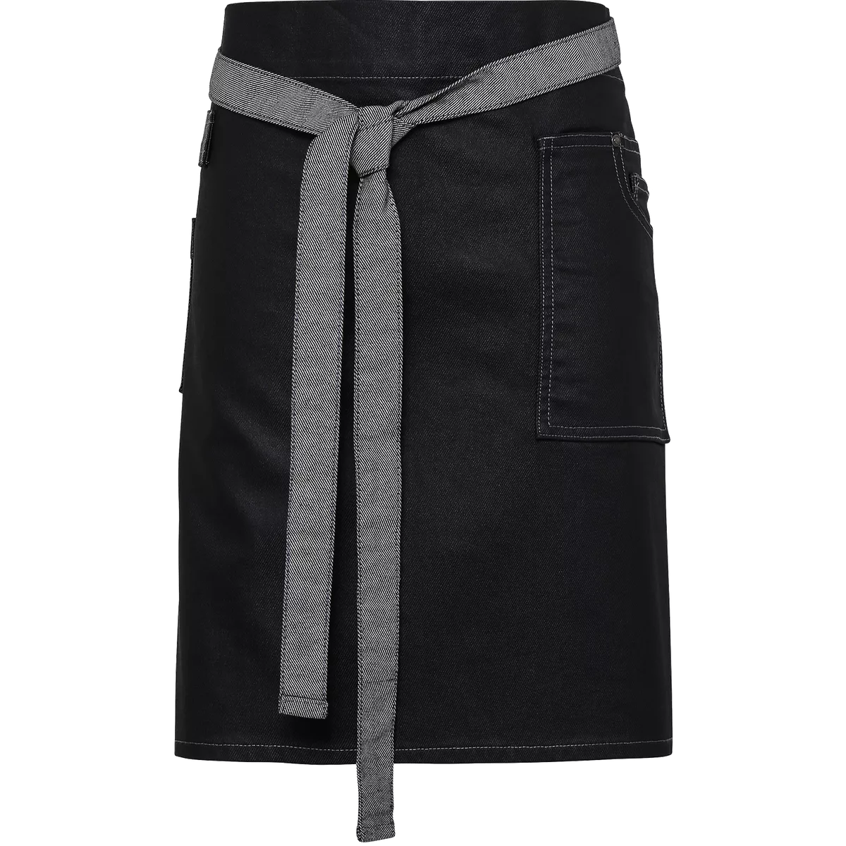 Division – Waxed look denim waist apron Black Denim