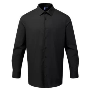 RECYCLIGHT herenoverhemd van popeline met lange mouwen Black