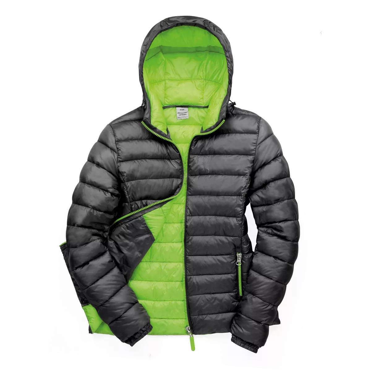 Womens Snow Bird jack met capuchon Black / Lime