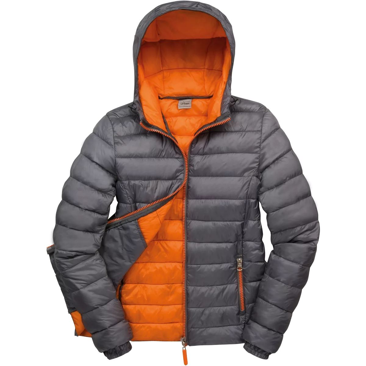 Womens Snow Bird jack met capuchon Grey / Orange