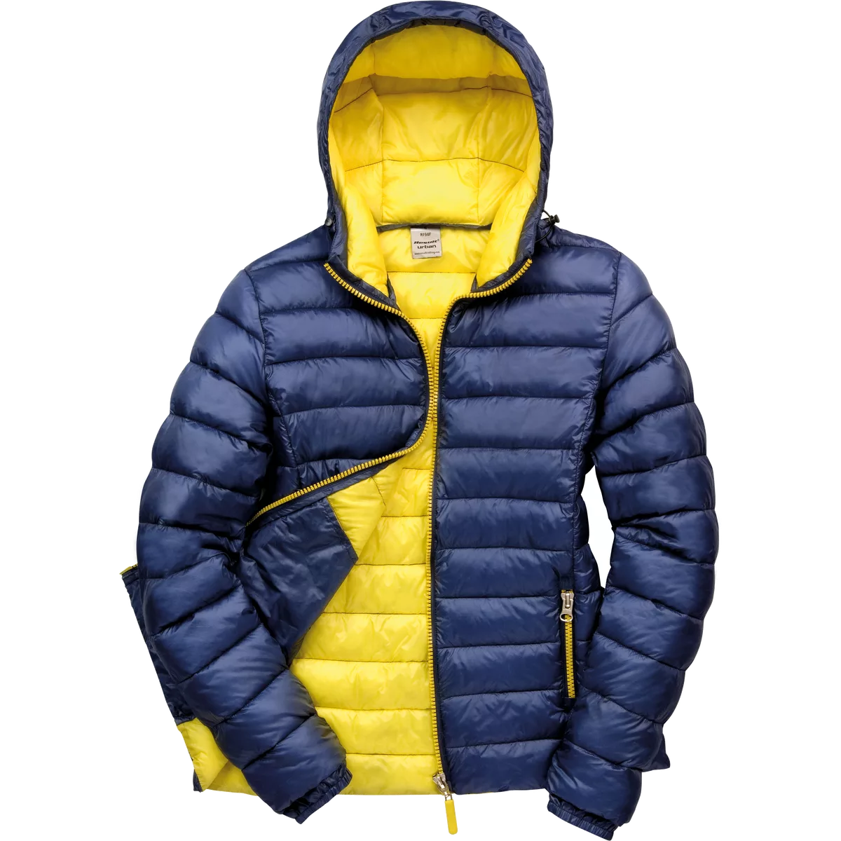 Womens Snow Bird jack met capuchon Navy / Yellow