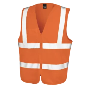 Veiligheidshesje met rits Fluorescent Orange