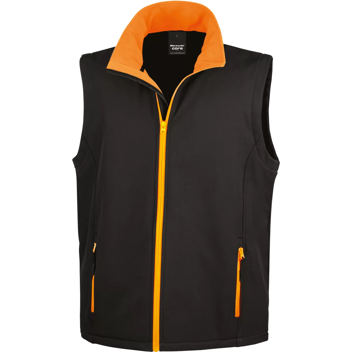 Core Printable Softshell Bodywarmer Black / Orange