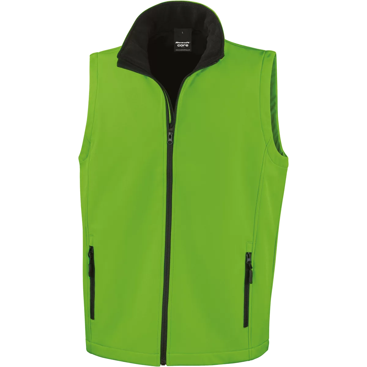 Core Printable Softshell Bodywarmer Vivid Green / Black