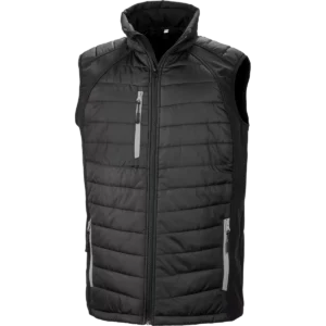 Black compass gewatteerde softshell bodywarmer Black / Grey
