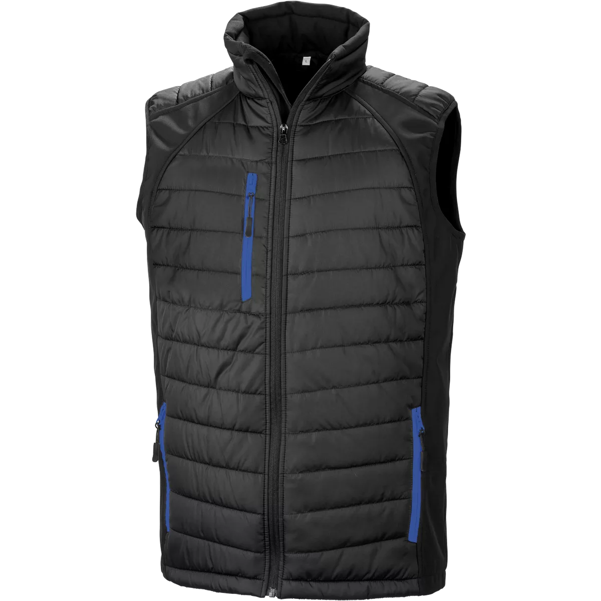 Black compass gewatteerde softshell bodywarmer Black / Royal Blue