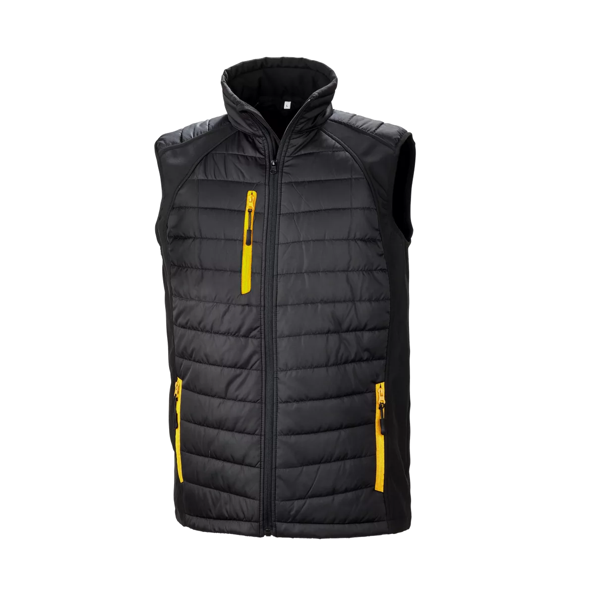 Black compass gewatteerde softshell bodywarmer Black / Yellow
