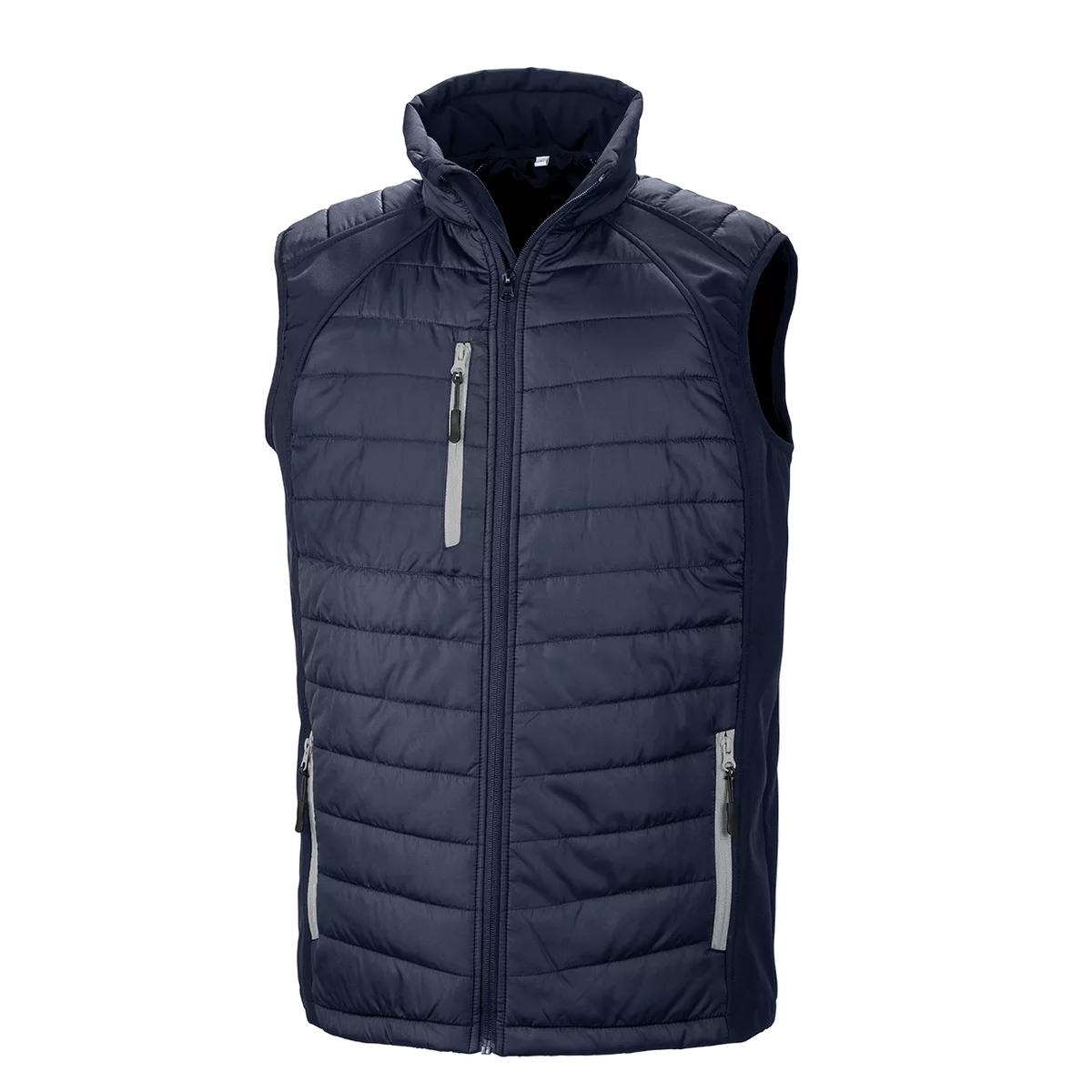Black compass gewatteerde softshell bodywarmer Navy / Grey