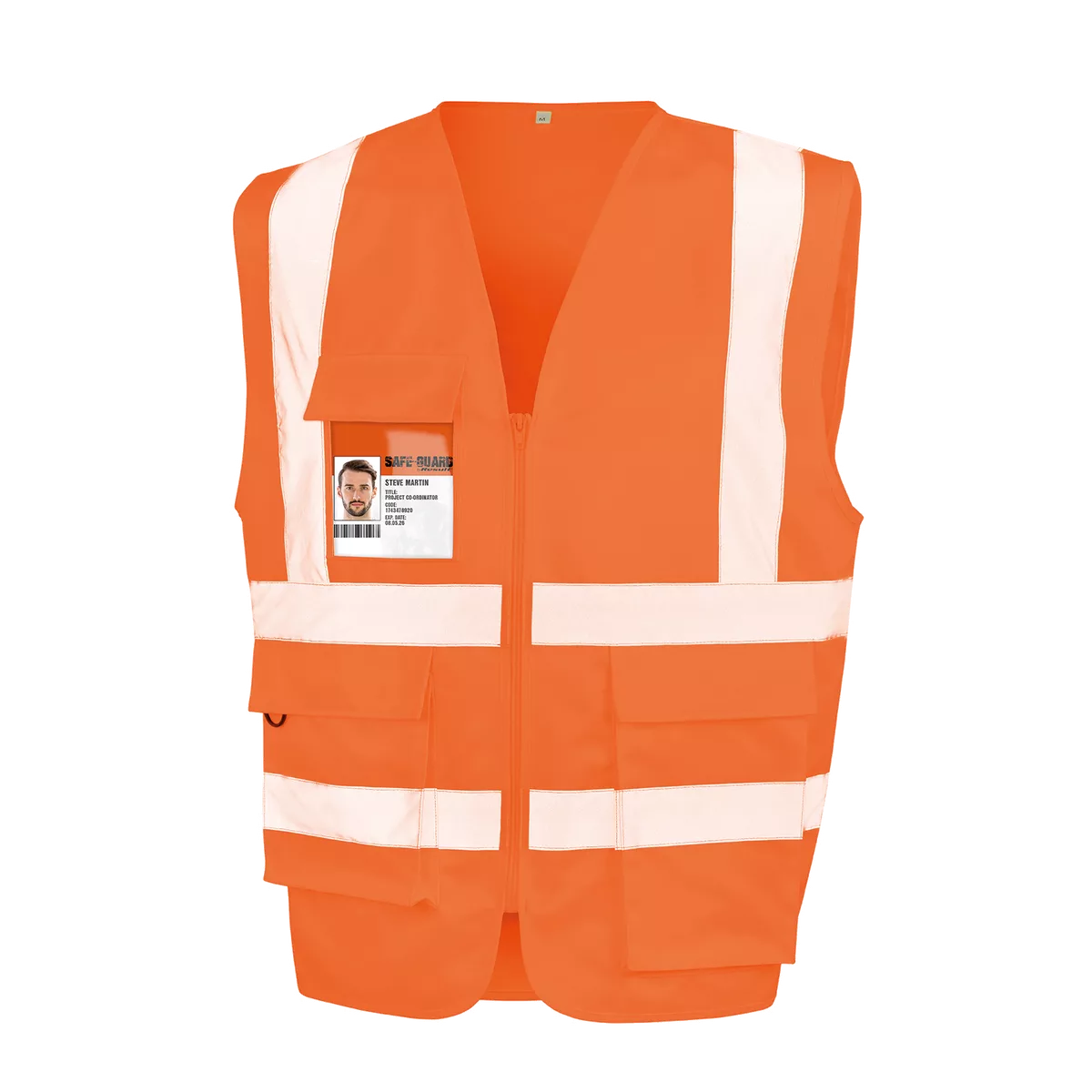 Veiligheidshesje met rits Fluorescent Orange
