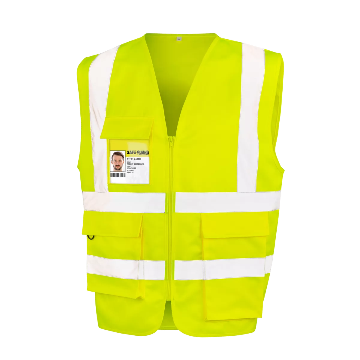 Veiligheidshesje met rits Fluorescent Yellow