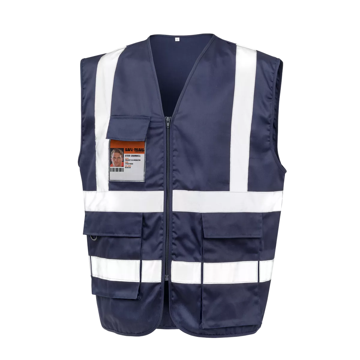 Veiligheidshesje met rits Navy