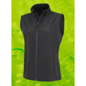 Gerecycleerde dames softshell-bodywarmer Black