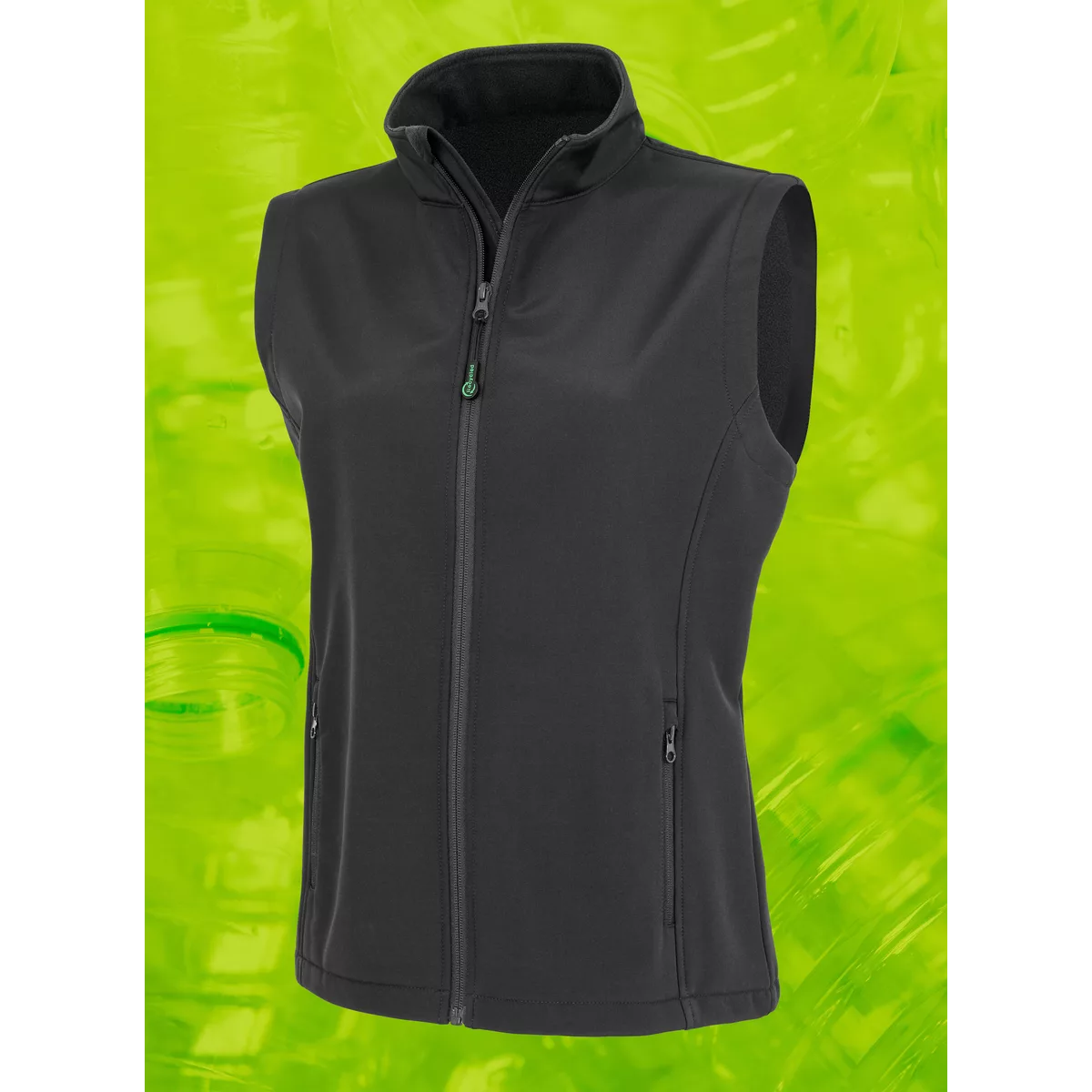 Gerecycleerde dames softshell-bodywarmer Black