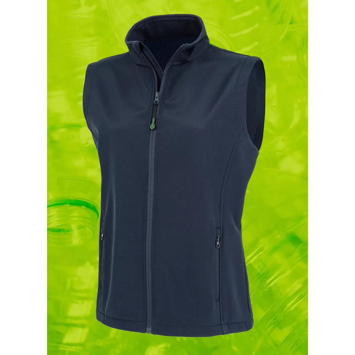 Gerecycleerde dames softshell-bodywarmer Navy