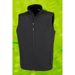 Gerecycleerde heren softshell-bodywarmer Black
