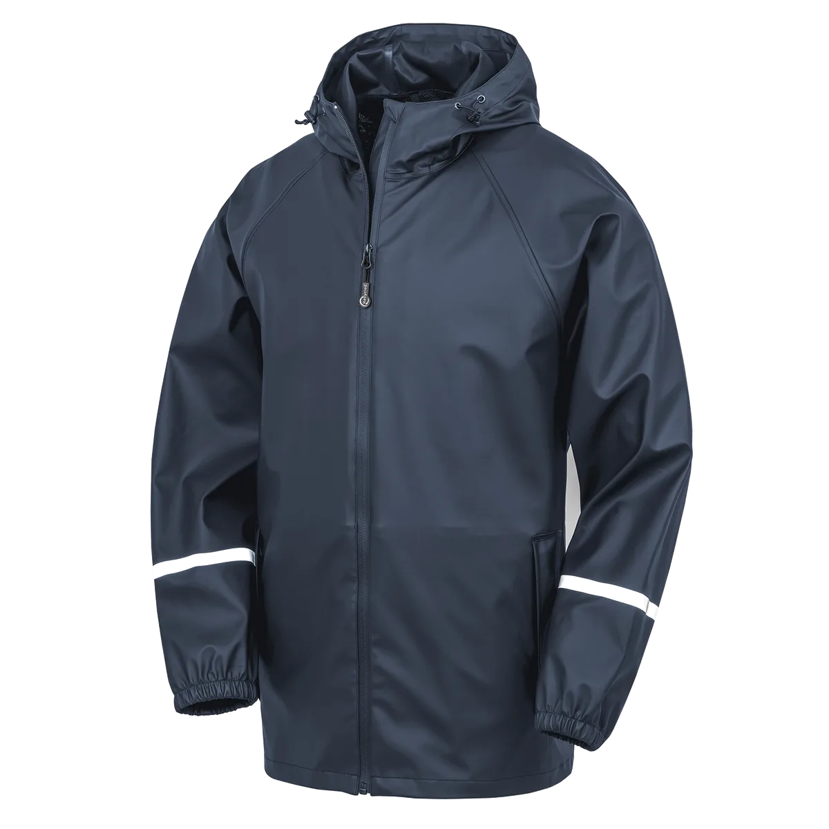 Waterdichte Prism PU-jas met reflecterende banden. Navy