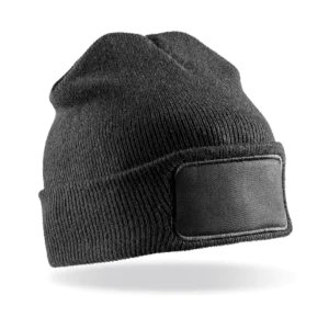 Bedrukbare muts van dubbel gebreid Black