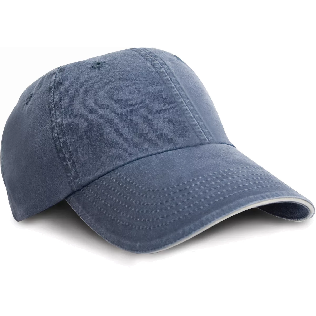 Verwassen fine line katoenen pet met sandwichbies Navy / Putty