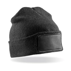 Muts dubbel tricot Black