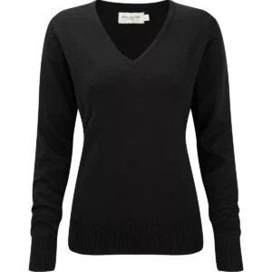 Ladies’ V-neck Knitted Pullover Black