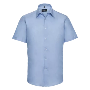 Getailleerd oxford overhemd met korte mouwen Oxford Blue
