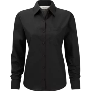 Ladies’ Ls Polycotton Poplin Shirt Black