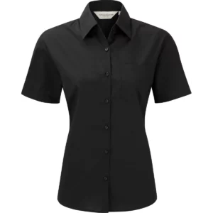 Ladies’ Ss Polycotton Poplin Shirt Black