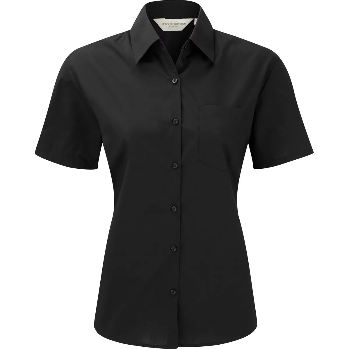 Ladies’ Ss Polycotton Poplin Shirt Black