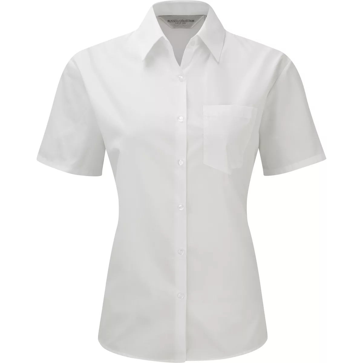 Ladies’ Ss Polycotton Poplin Shirt White