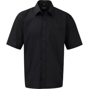 Men’s Ss Polycotton Poplin Shirt Black