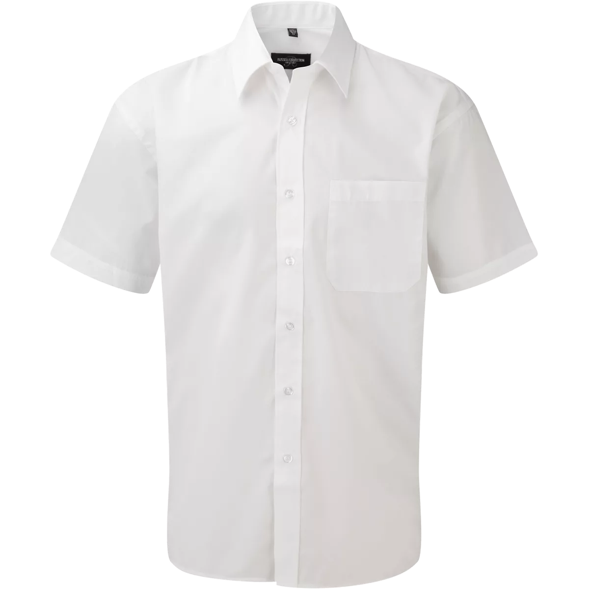 Men’s Ss Polycotton Poplin Shirt White
