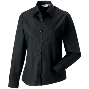 Ladies’ Ls Pure Cotton Easy Care Poplin Shirt Black