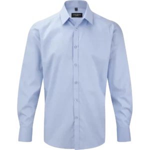 Men’s Long Sleeve Herringbone Overhemd Light Blue