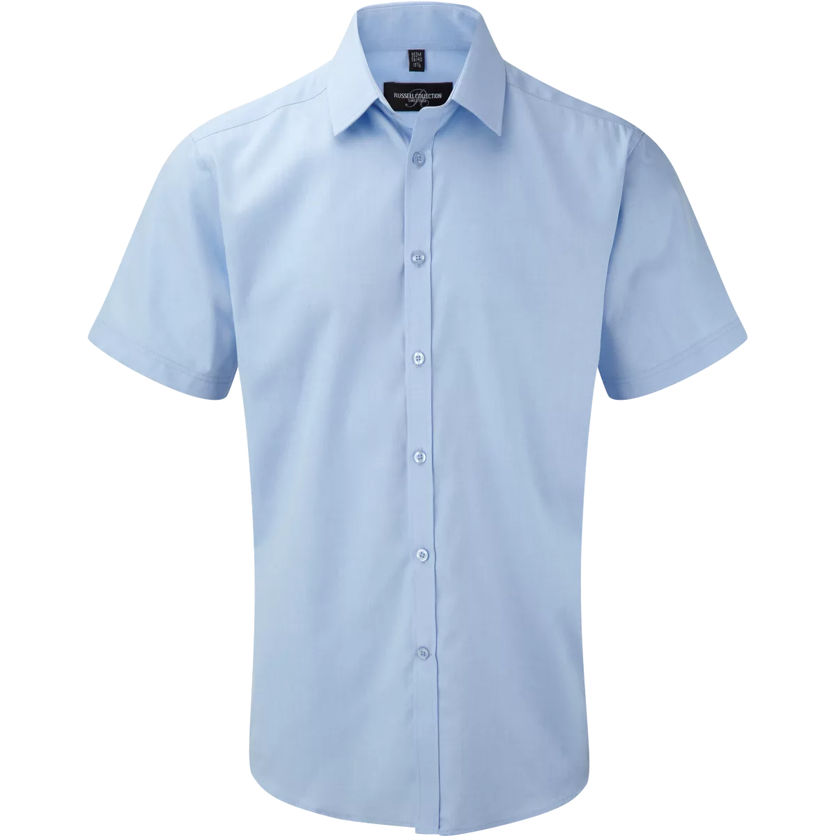 Men’s Short Sleeve Herringbone Shirt Light Blue
