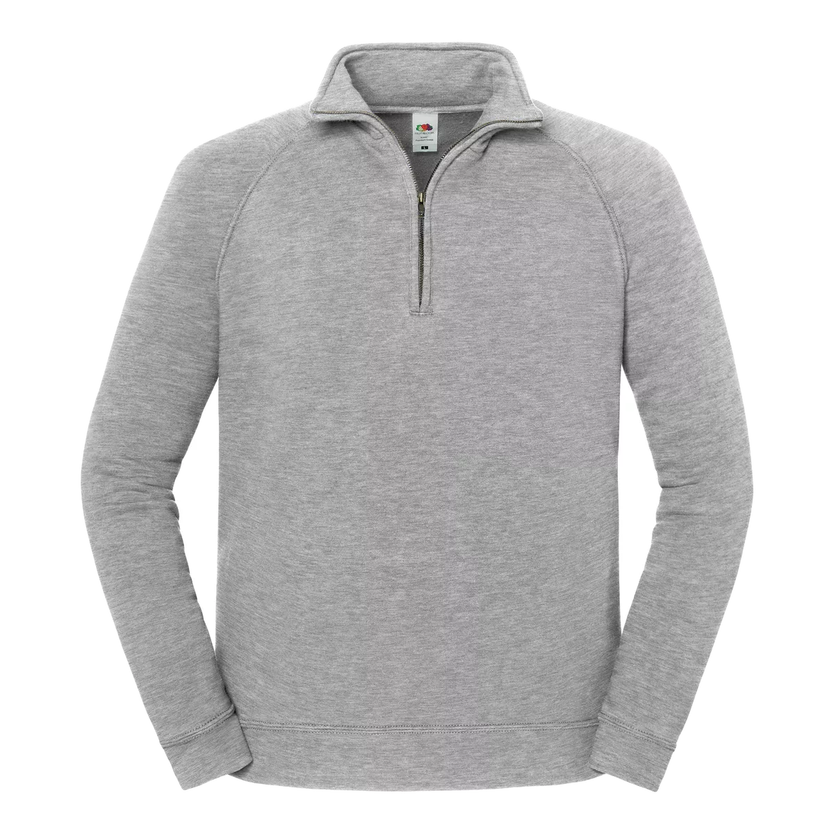 Iconic premium herensweater met ritskraag Athletic Heather