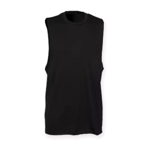 Uitlopende herentanktop Black