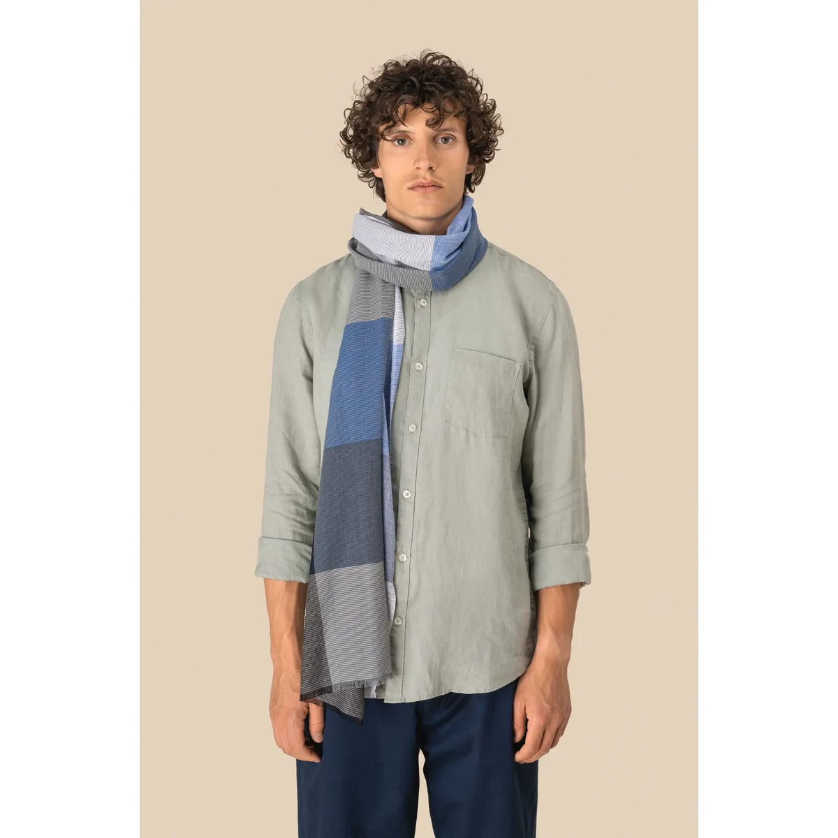 Geruite uniseks tulbanddoek algemeen-1