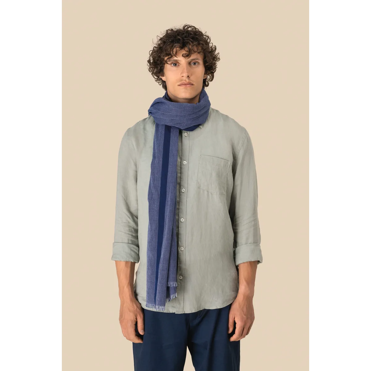 Uniseks tulbanddoek van chambray algemeen-0