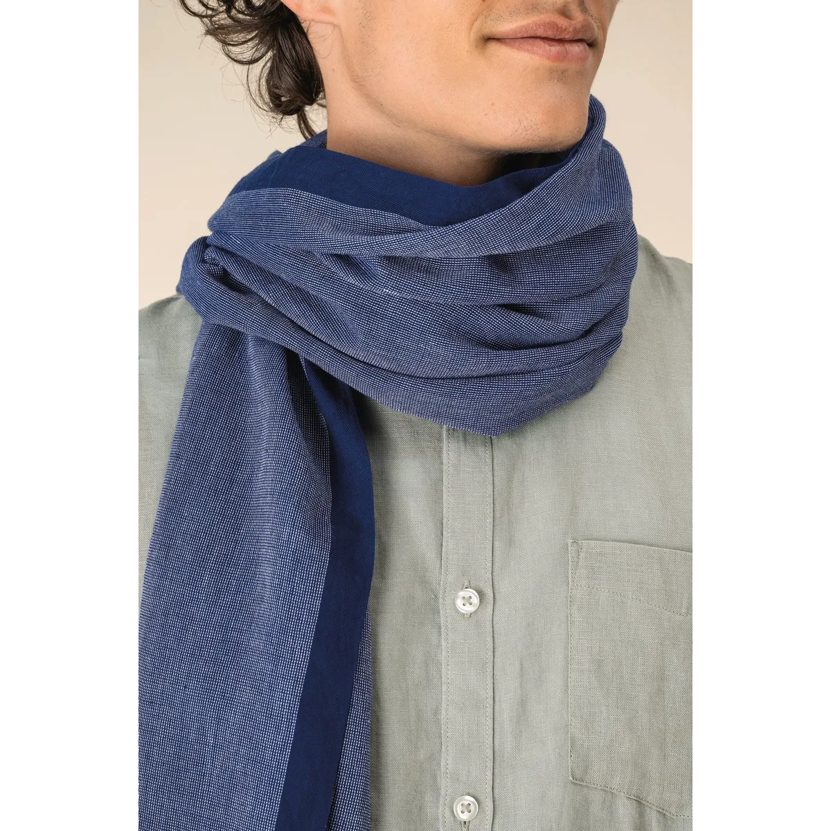 Uniseks tulbanddoek van chambray algemeen-1