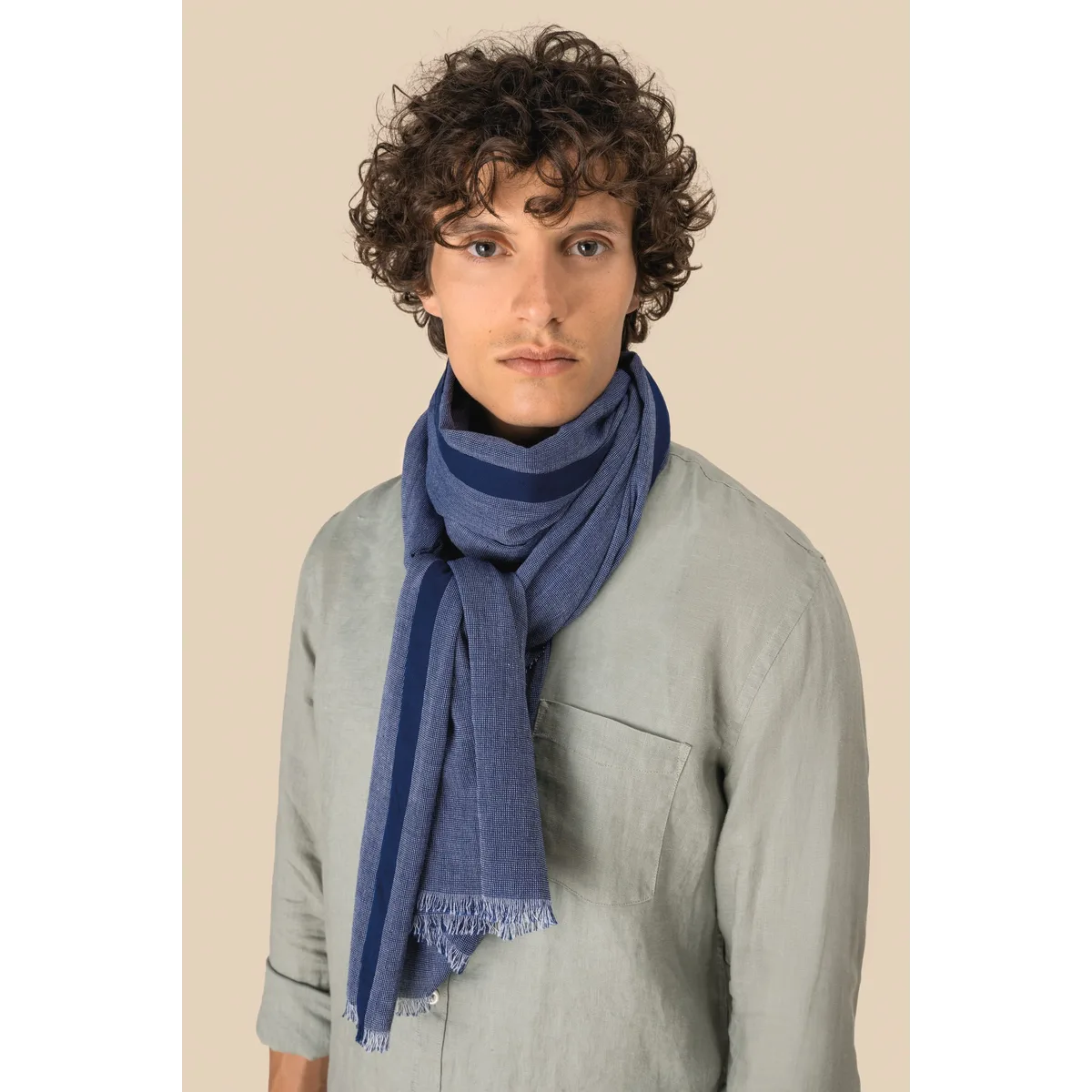 Uniseks tulbanddoek van chambray algemeen-2
