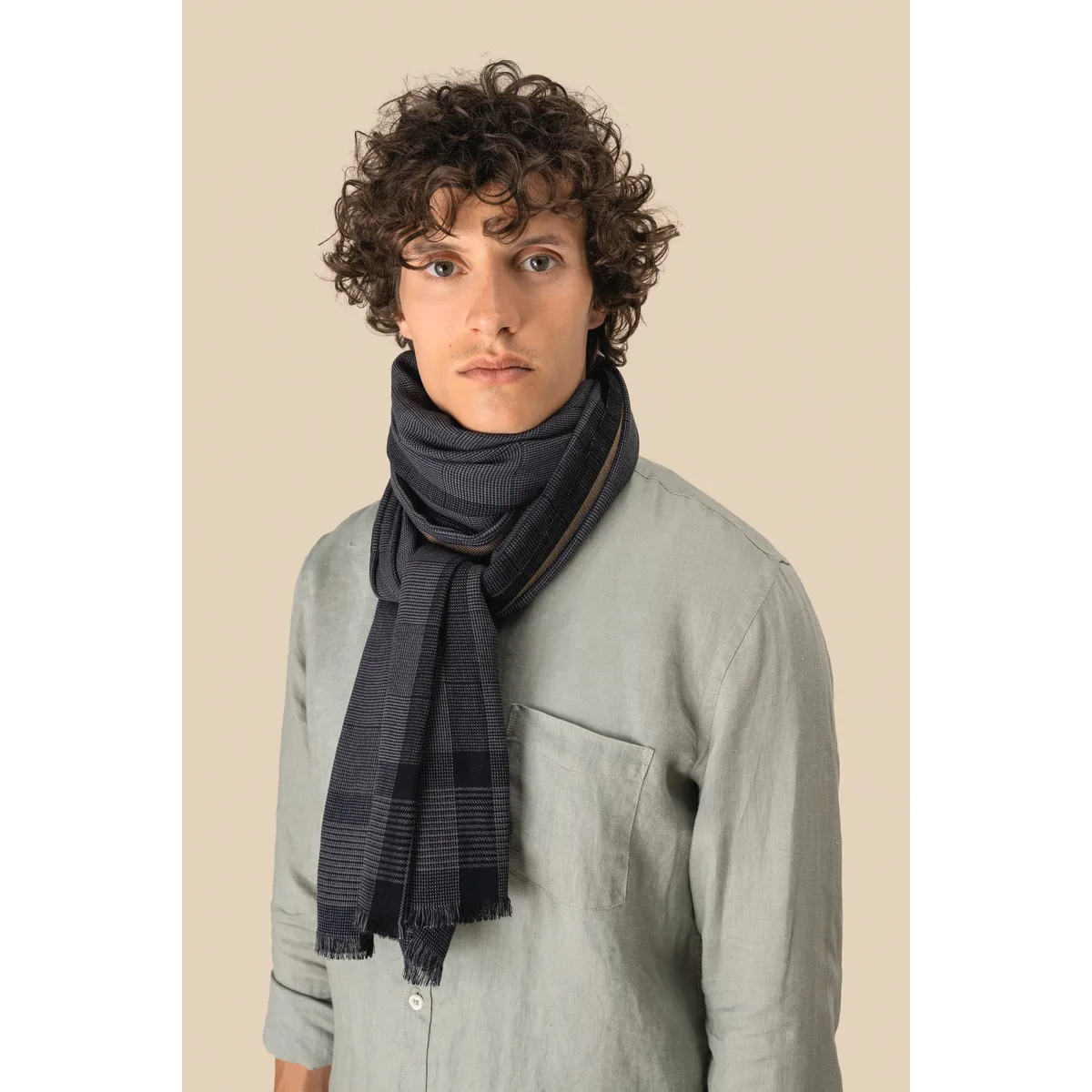 Geruite uniseks tulbanddoek algemeen-0