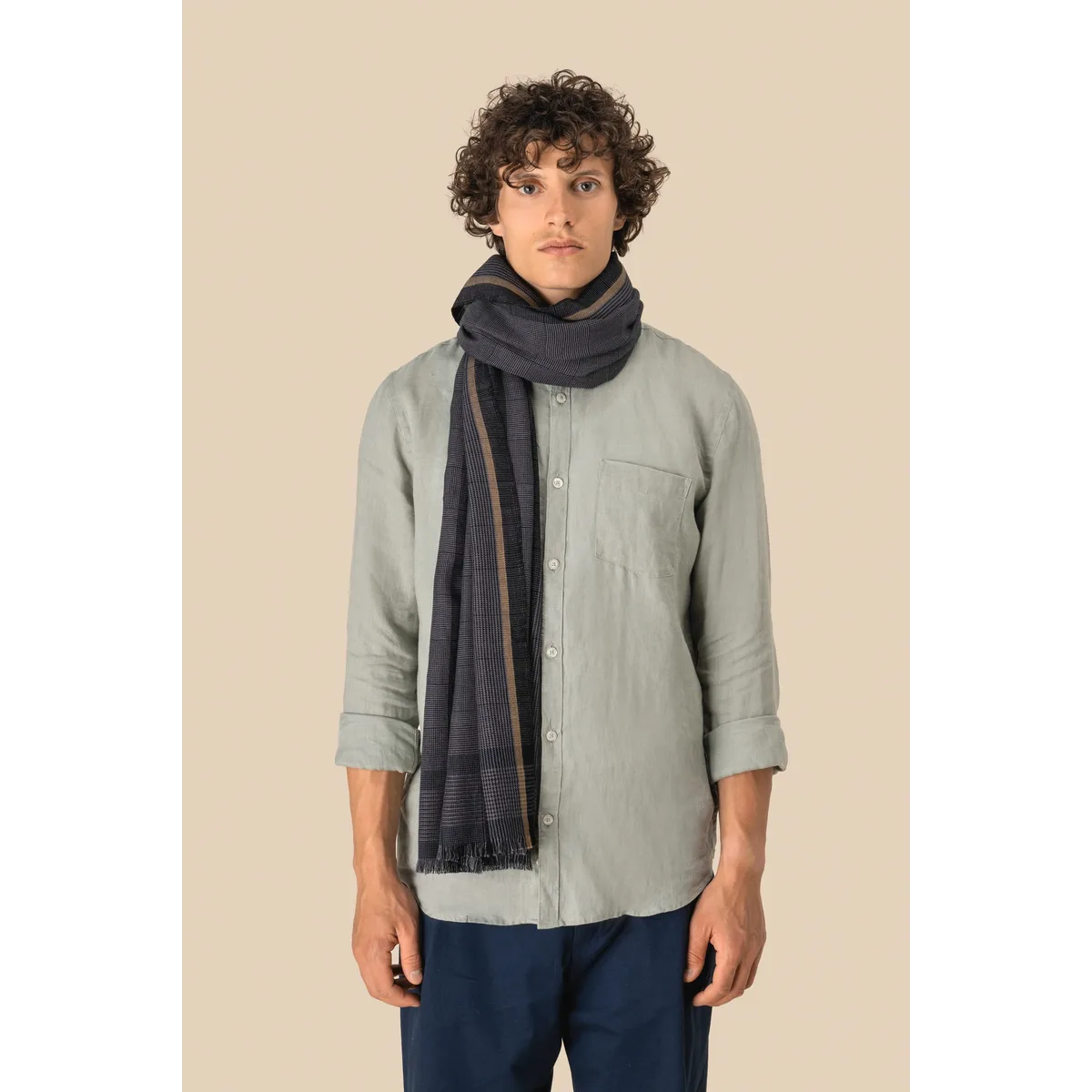 Geruite uniseks tulbanddoek algemeen-1