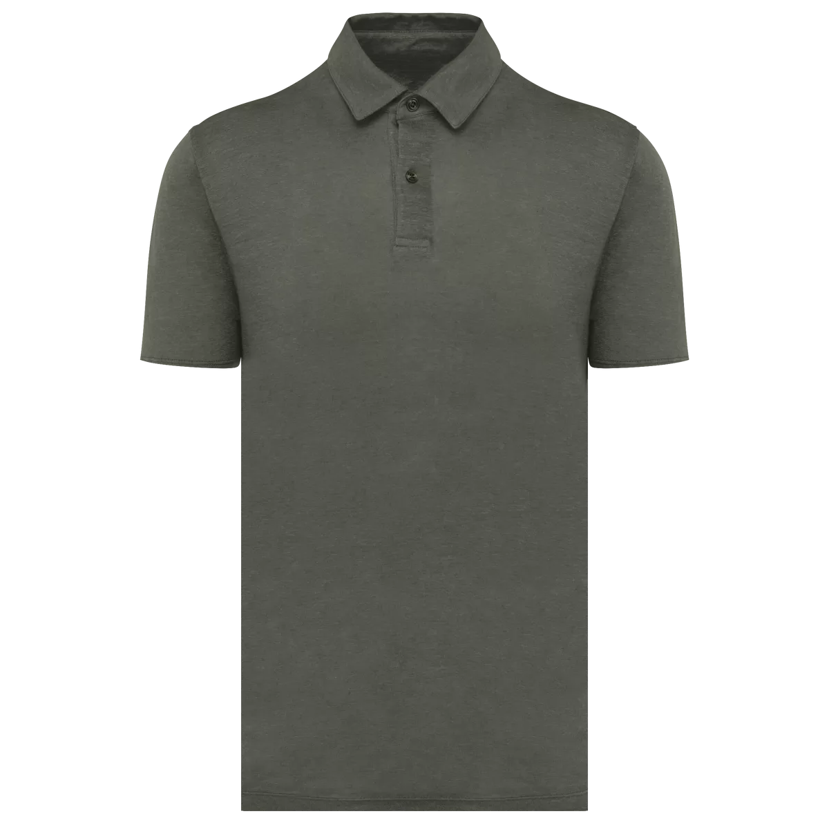 Linnen herenpolo Organic Khaki