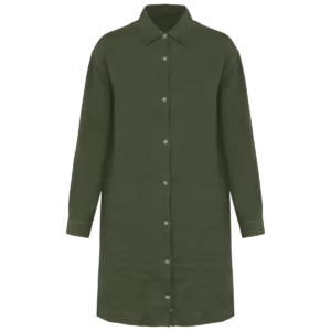 Linnen overhemdjurk voor dames Organic Khaki