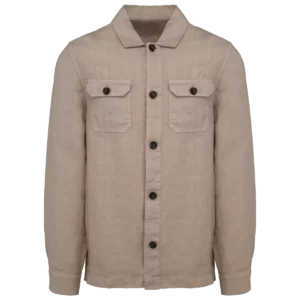 Verwassen herenoverhemd in linnen Washed Linen Sand