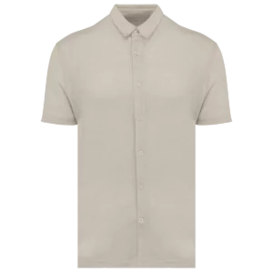Herenoverhemd met korte mouwen van linnen Linen Sand