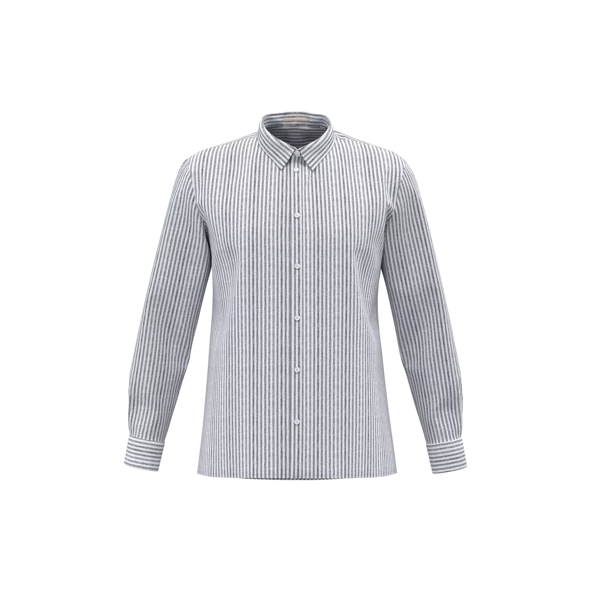 Gestreept linnen herenoverhemd White / Navy Blue Stripes