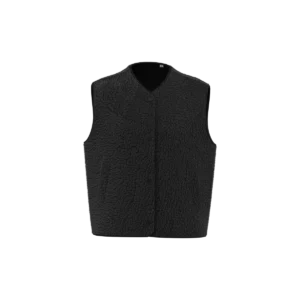 Mouwloos sherpa damesjasje Black