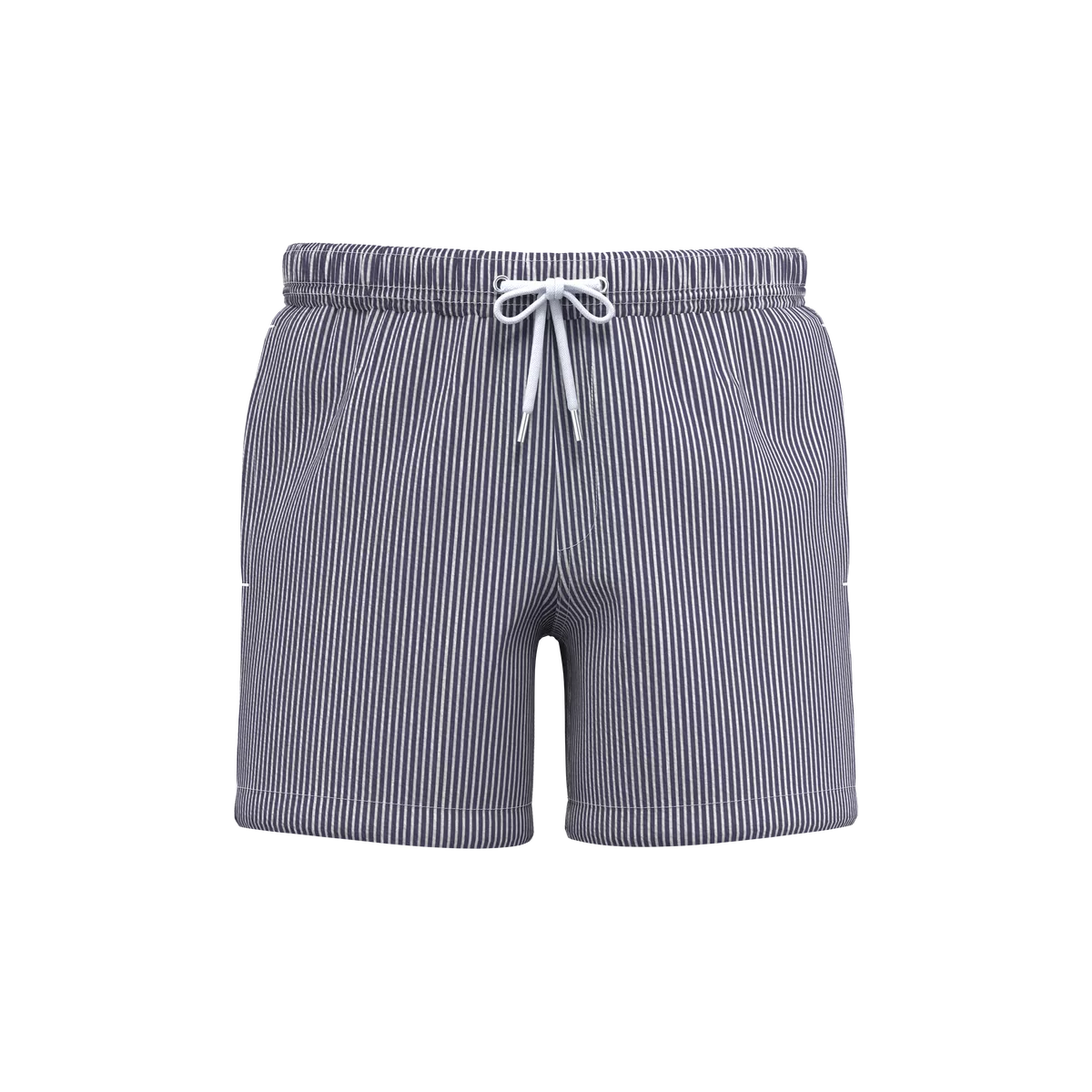 Ecologische gestreepte herenzwemshort White / Navy Blue Stripes