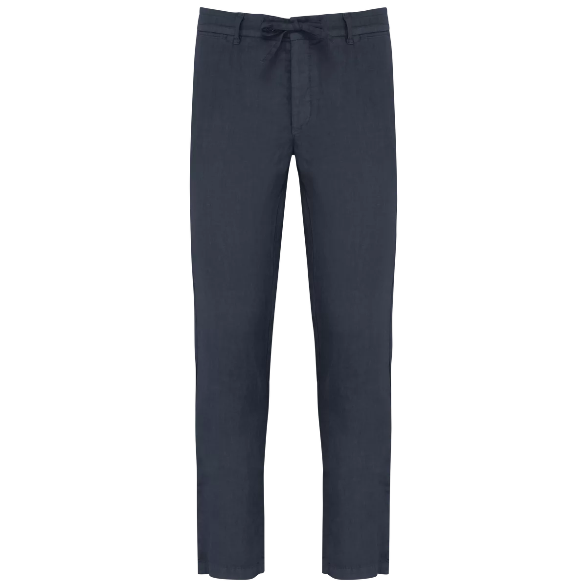 Verwassen herenbroek van linnen Washed Navy Blue